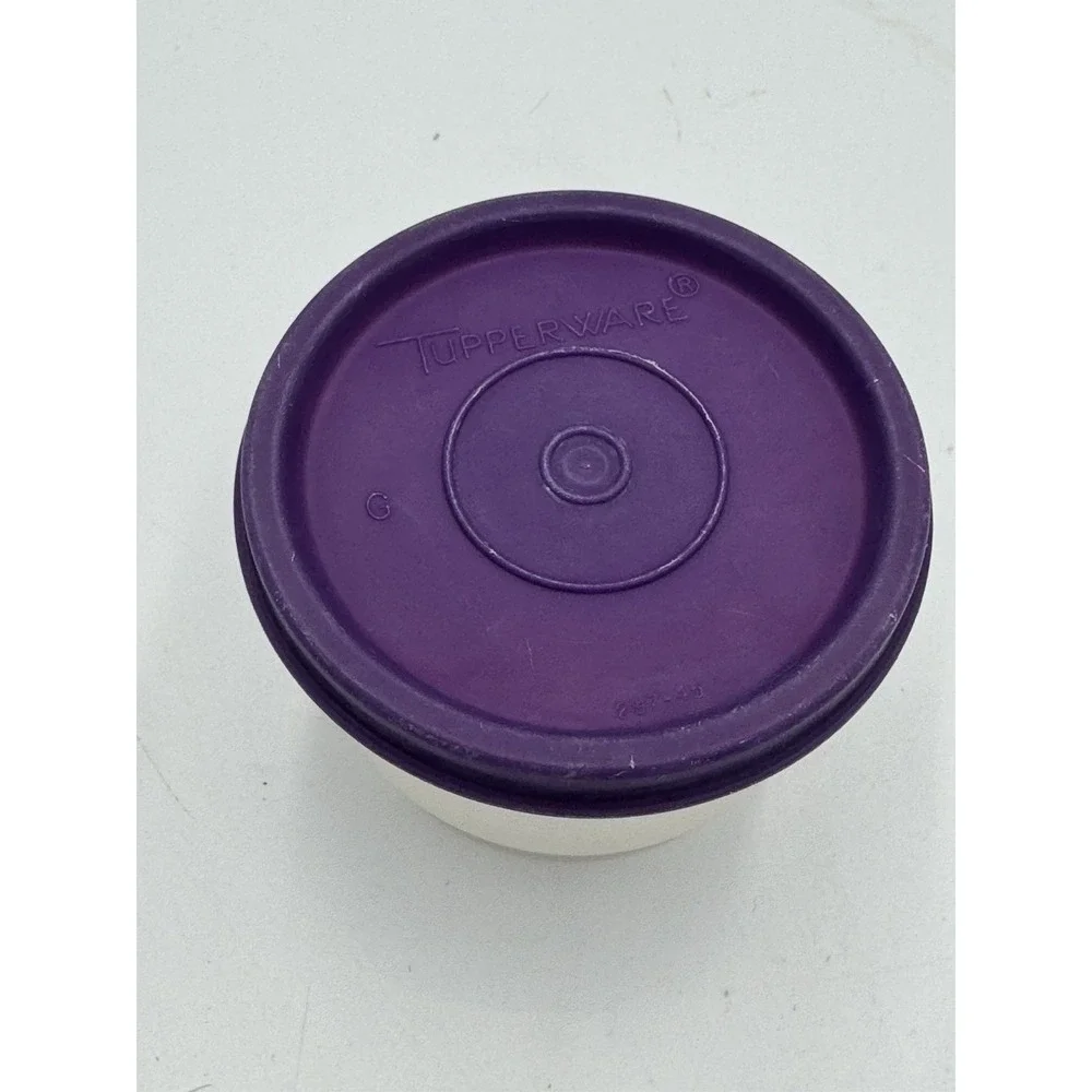 Tupperware Clear Snack Container With Purple Lid
